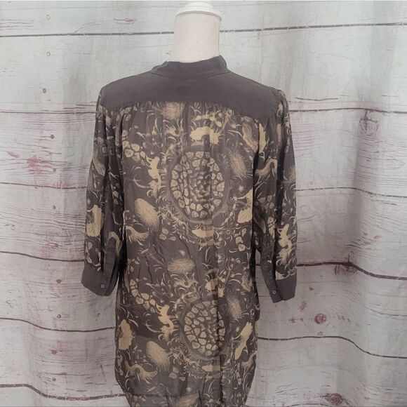 Wilfred Aritiza Silk Abstract Floral Print Blouse Size Medium - Picture 2 of 6